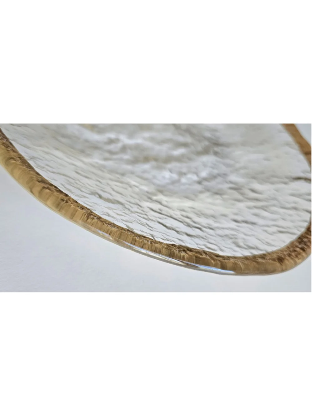 Vintage IVV Glacier Italy 10” Dinner Plate Textured Art Glass 10K Gold Trim MCM